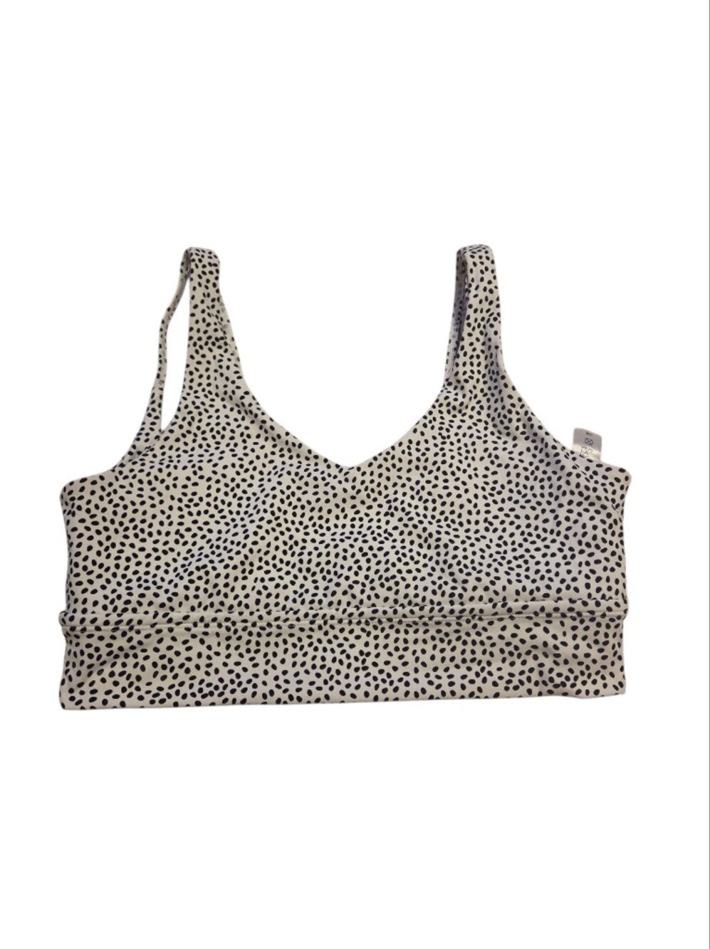 White Black Speckle Strappy Sports Bra
